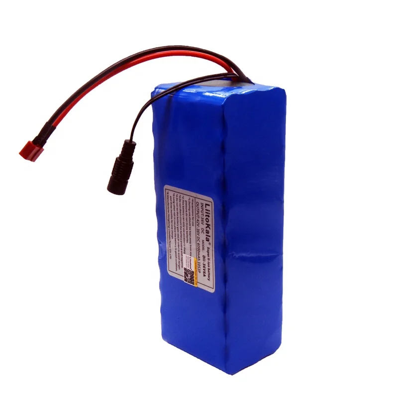 LiitoKala 36v6ah electric bicycle lithium ion battery 18650 6000mAh 10S3P large capacity battery pack bms 500W overcurrent