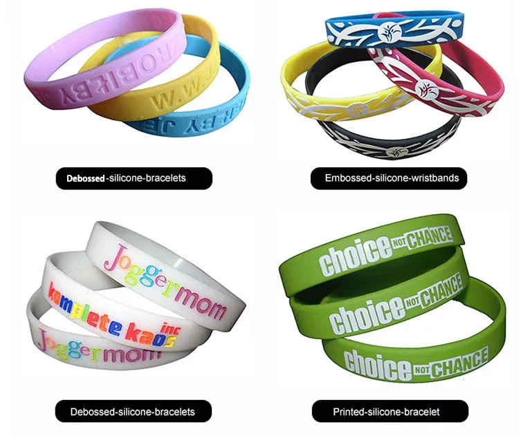 factory directly wholesale cheap custom printed white round silicone rubber hand band