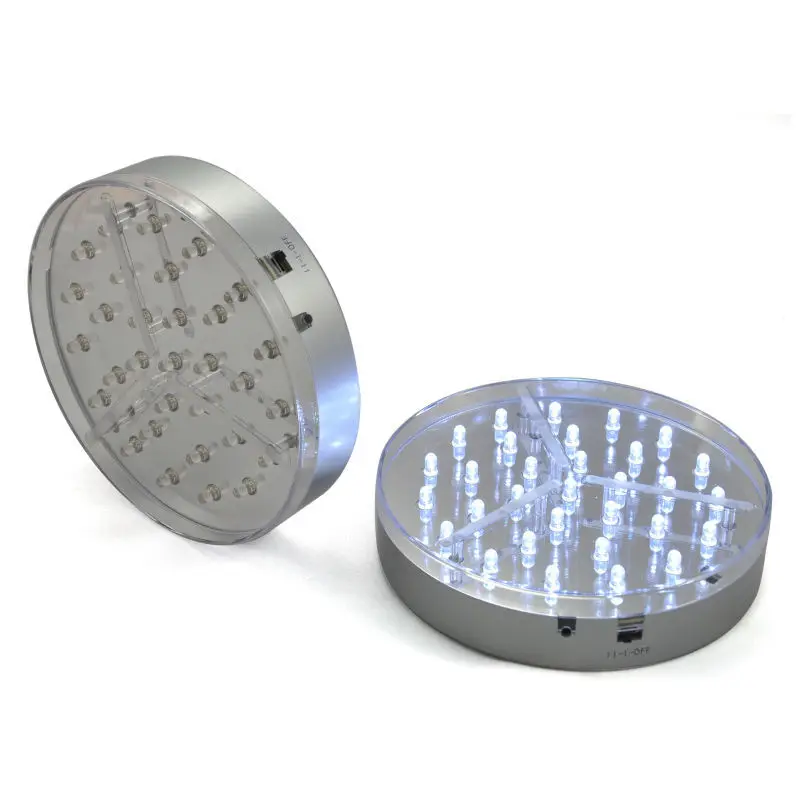 Wedding Centerpiece Tall Glass Vase Decoration 6inch LED Light Base with White 31 Led Wedding Led Up lighting