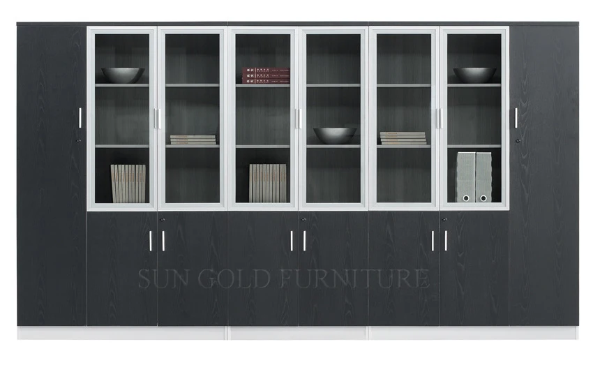 Wooden library bookshelf bookcase, office filing cabinet furniture (SZ-FCB318)