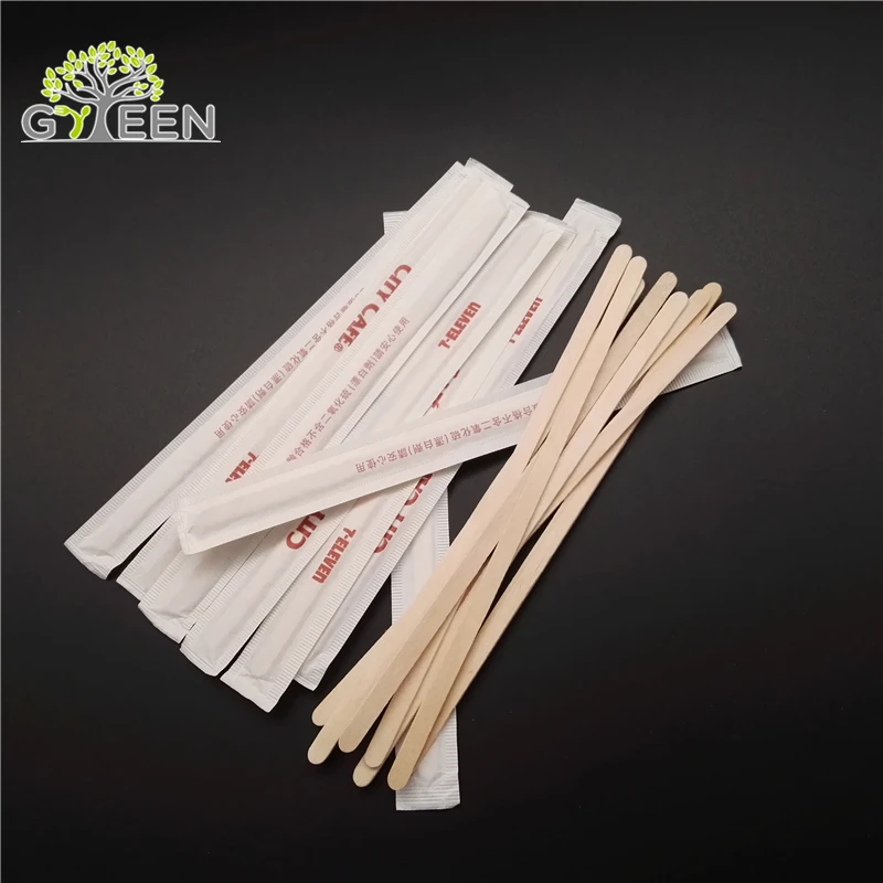 150mm Natural Biodegradable Wood Tea Stir Stick