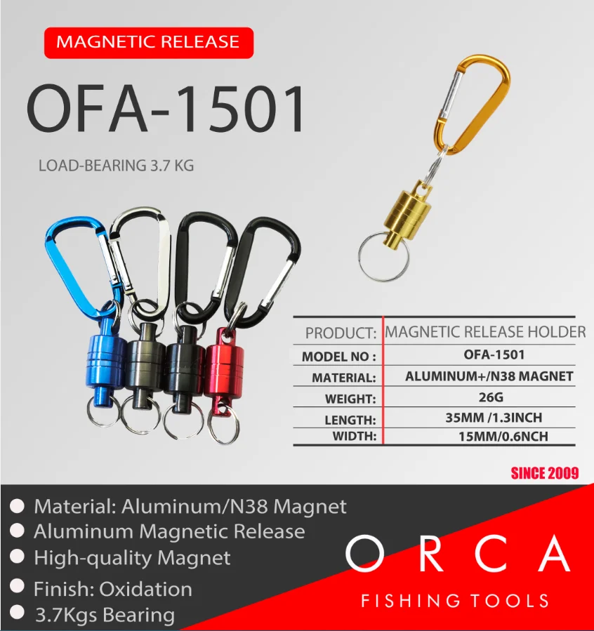 rust proof aircraft aluminum fly fishing Magnetic Net Release net holder, Load-bearing 3.7 kg,N38 strong magnet,tools