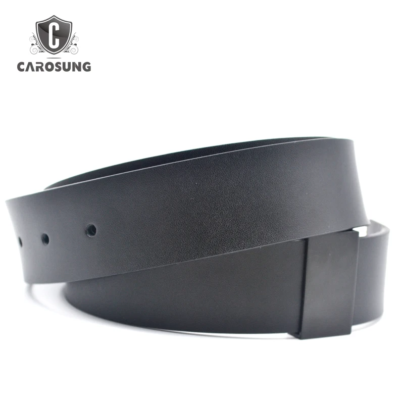 Factory High Quality PU Synthetic Leather Belt Without Buckle Black Belts Strap for Men