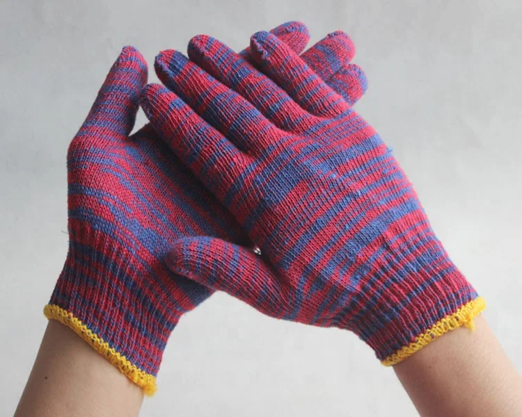 7 gauge colorful  cotton  gloves 600g