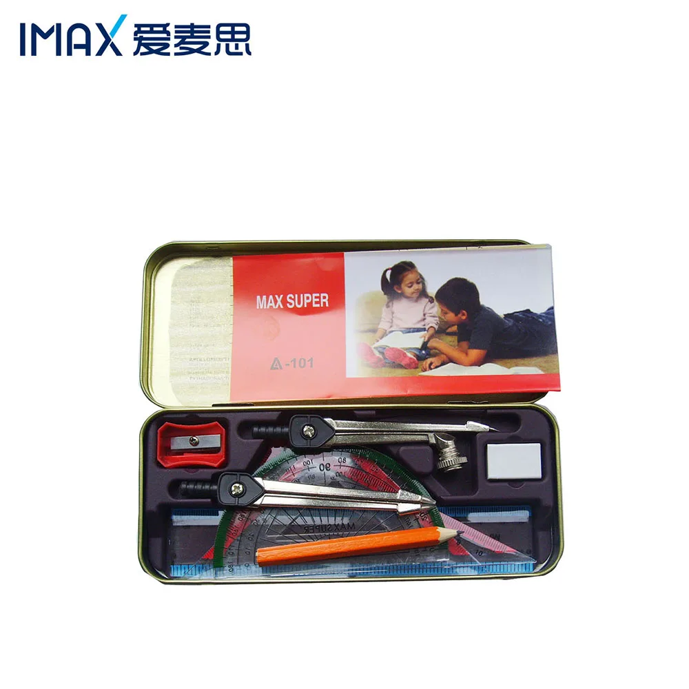 10pc max super mathematical instruments box, geometric tools,math set