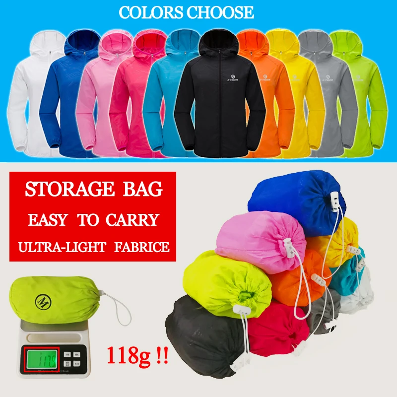 
X-TIGER Windproof Reflective Cycling Jersey MTB Bike Bicycle Windcoat Super Light Sunscreen Hiking Jacket Cycling Sports Clothes 