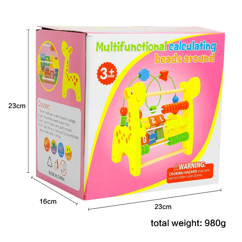 Детские игрушки новый стиль Обучающие деревянные олень Абакус с круглыми бусинами
