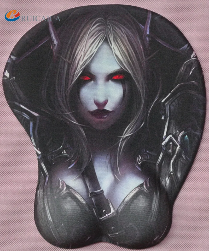 Custom gaming mouse mat 3D anime cartoon girl big breast boob rubber wrist rest gel mouse pad