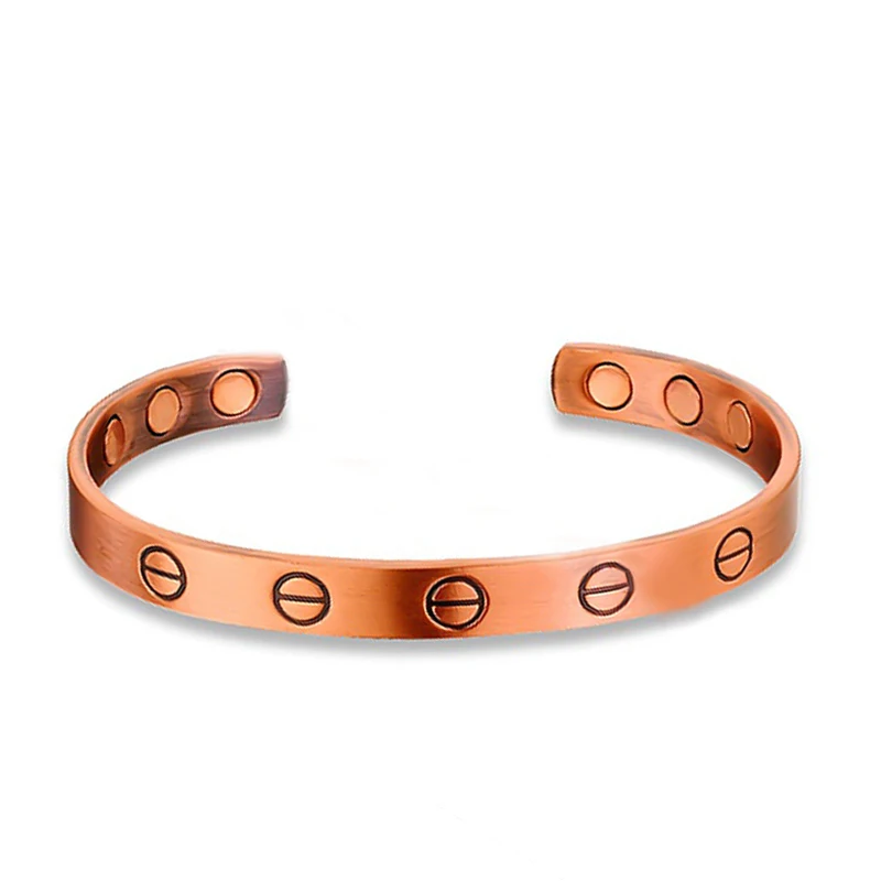 Custom Pure Copper Anti-Radiation Magnetic Therapy Health Bangles Bracelet