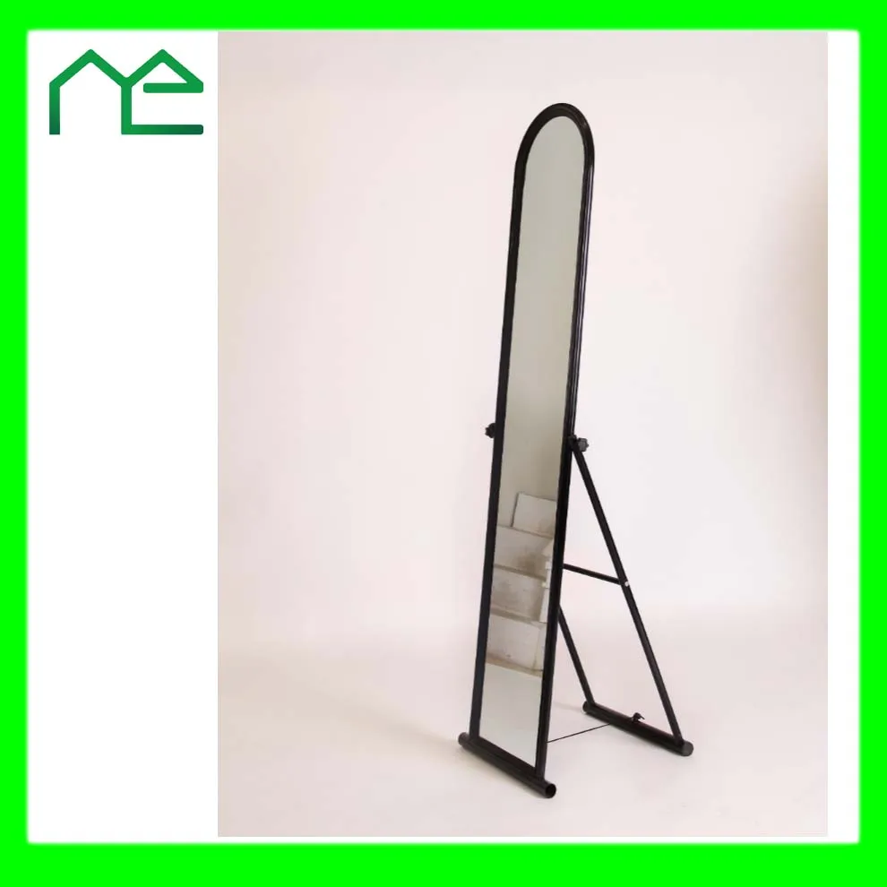 
Iron Frame Dressing Mirror with Adjustable Rack 