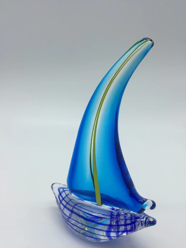 Artistic Sailboat Handmade Blown Art Glass