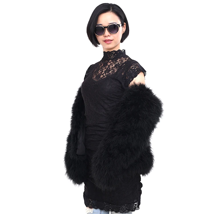 Fashion Styles Real Feather Jacket for Women Trendy Style Thick Turkey Fur Coat