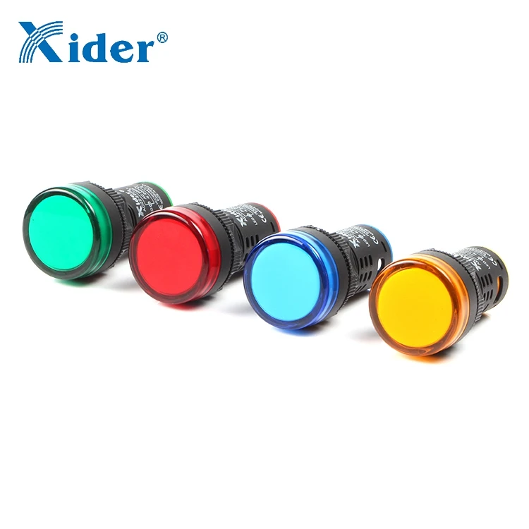 Xider красного и синего цвета 22 мм 6V/12V/110V/220V AC/DC светодиодный индикатор сигнала