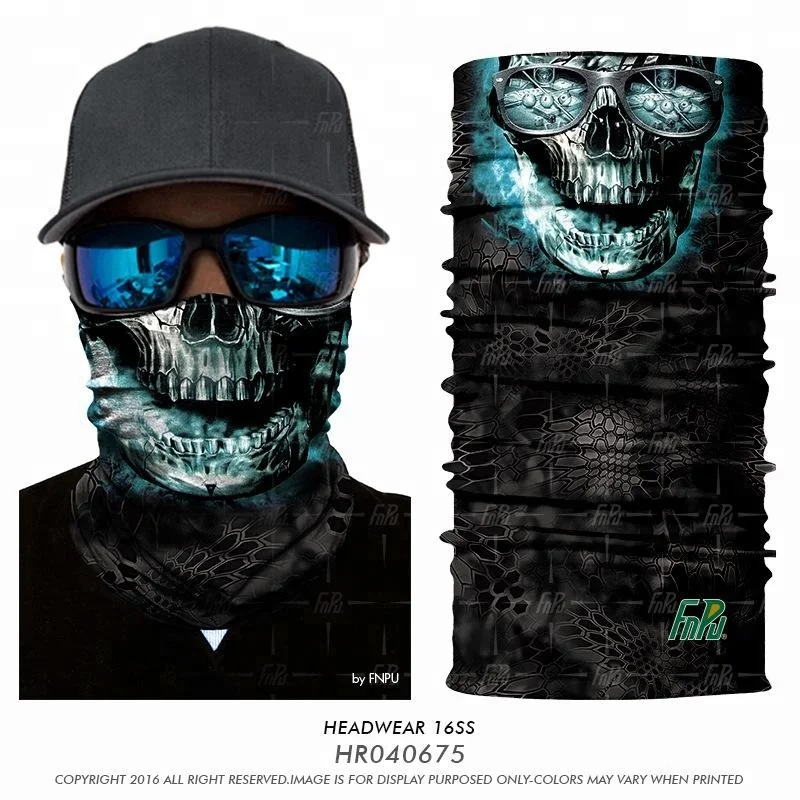Wholesale 3D Seamless Bandana Neck Gaiter Motorcycle 3D Animal Skull Halloween Jokers Bandana Scarf Balaclava Headband Scarves