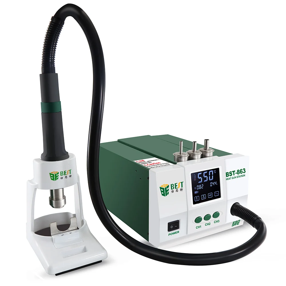 
Factory Direct 1200W Digital Touch Screen Display Smd Hot Air Rework station Hot Air Blower soldering station 
