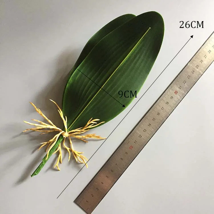 Real touch artificial orchid leaves for wedding centerpieces and flower arrangements