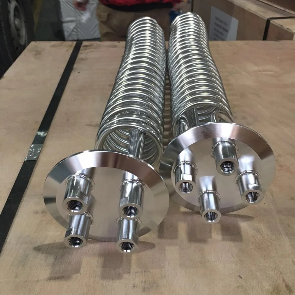 Stainless Steel Tri Clamp 4inch Flat End lid  with condensing coil and dip tube