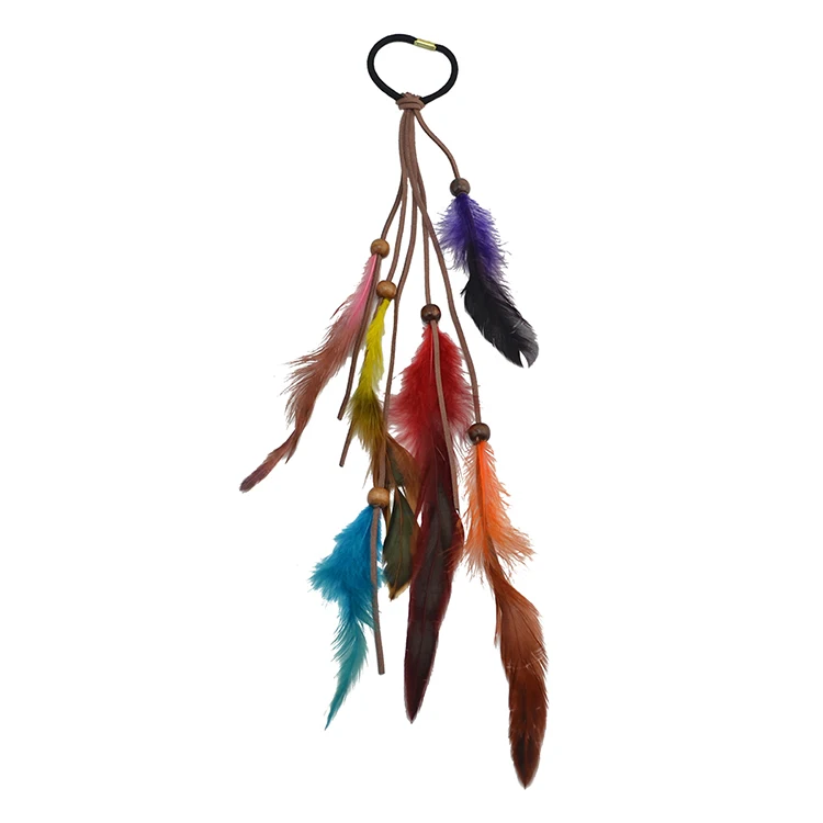 Случайный цвет для волос ручной работы ювелирные изделия грязный коса перо головные уборы фестиваль хиппи головной убор женские