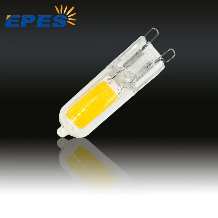 NEW ERP New Transparent COB Chip Glass Design CE ROHS 220V G9 LED Light Bulb G4COB-002