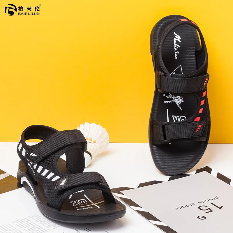 Летние удобные мужские сандалии BAIRUILUN, модные Нескользящие пляжные сандалии