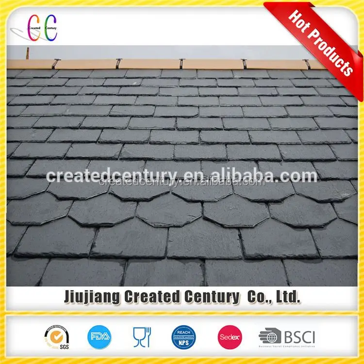Cheapest price natural slate stone flat roof tiles fish scale roofing