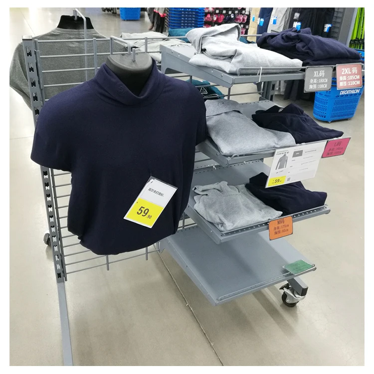 Retail Store Metal Clothing Display Shelf Stand Garment Display Racks for Garment Store