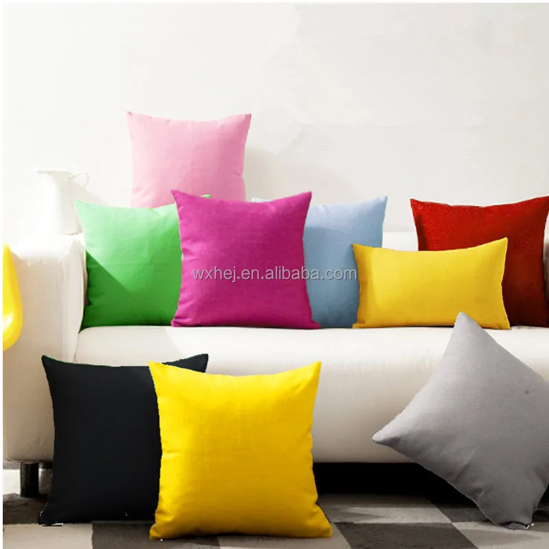 Factory Wholesale Solid Color Customize Size 100% Cotton Canvas Pillow Cover
