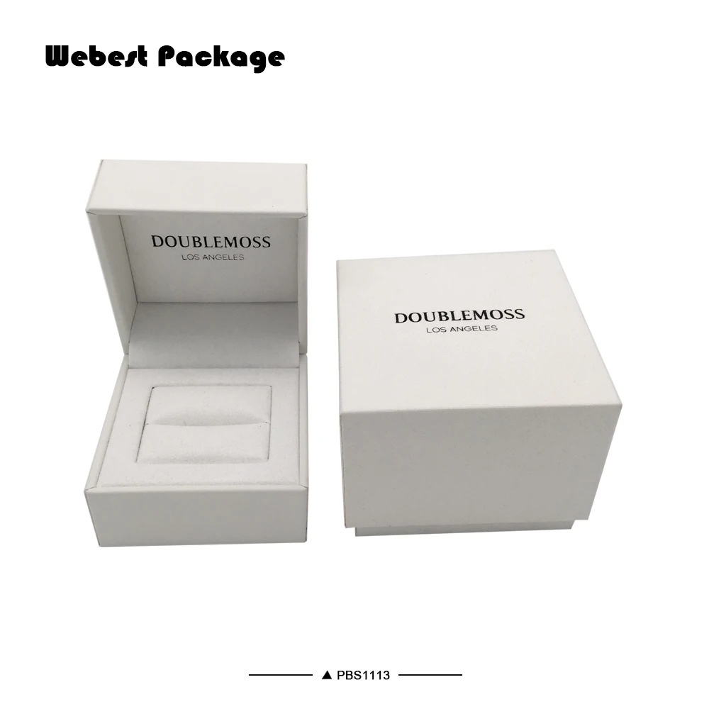 
Webest Package custom made jewelry boxes silk cloth luxury packaging white linen ring box 