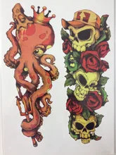 NOVA CHEGADA 21X15 CM Polvo e Crânio Bonito Tatuagem Temporária Etiquetas Da Arte Corporal Temporária À Prova D’ Água #87