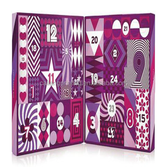 custom Eco-friendly countdown to Christmas advent calendar with drawers packaging box for candle