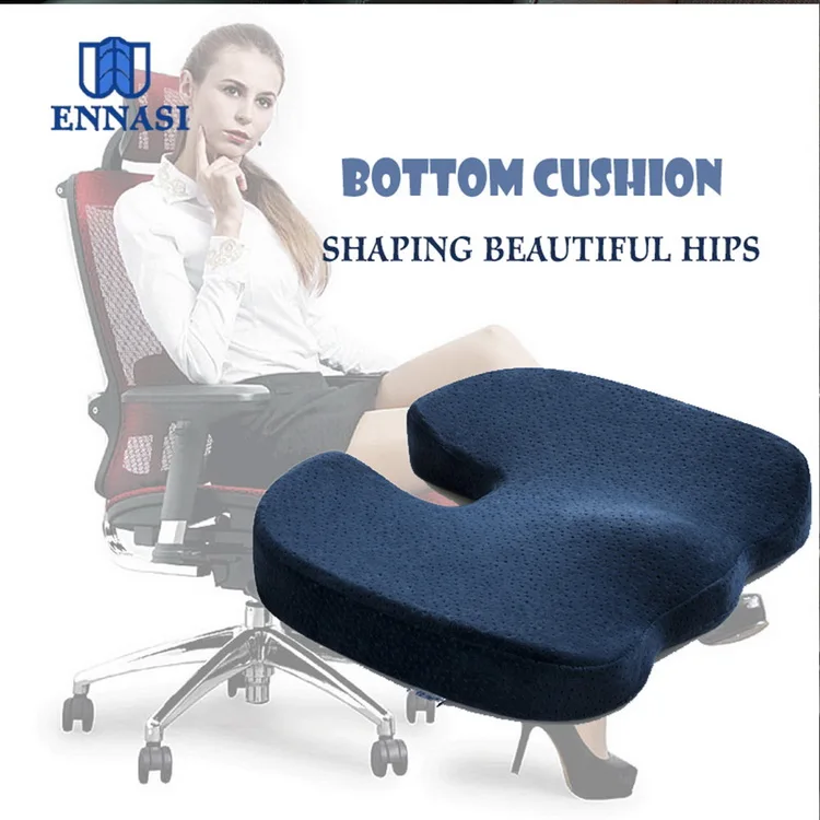 Non-slip Bottom Cover Memory Foam Seat Cushion with Handle
