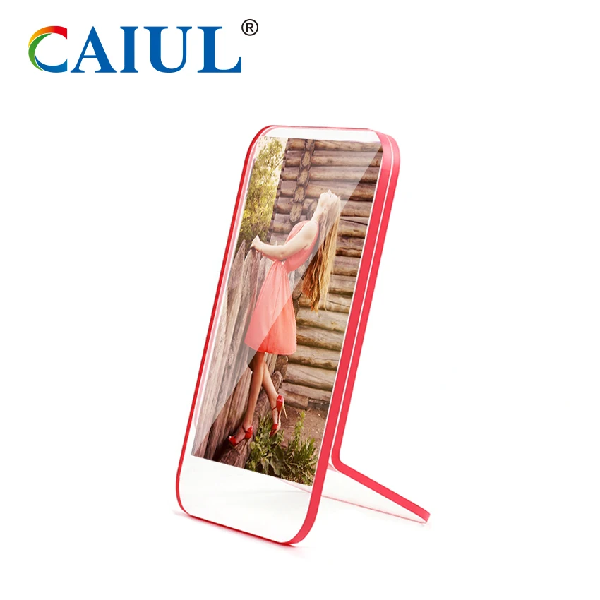 Magnetic picture frame block solid 4x6 Clear acrylic Standing Photo Frame