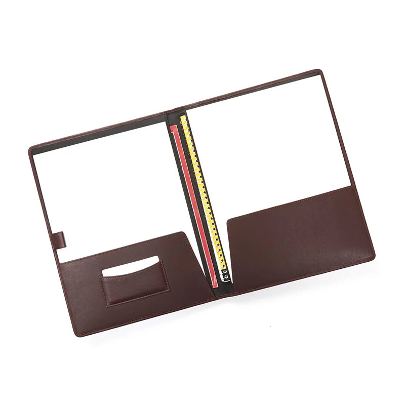 Custom File Folder With Pen Holder And Pocket PU Leather Meeting Document A4 File Folder