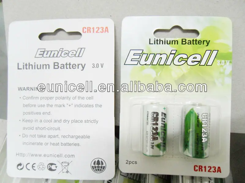 3V CR17335 Lithium Battery Cells CR123A 1300mah