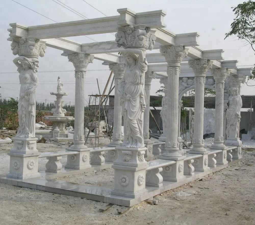 Садовый мраморный беседка, садовый павильон