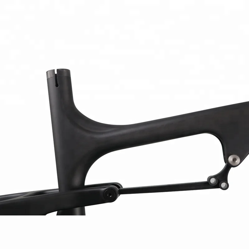 Full suspension 26er fat bike carbon frame with 200mm rear shock