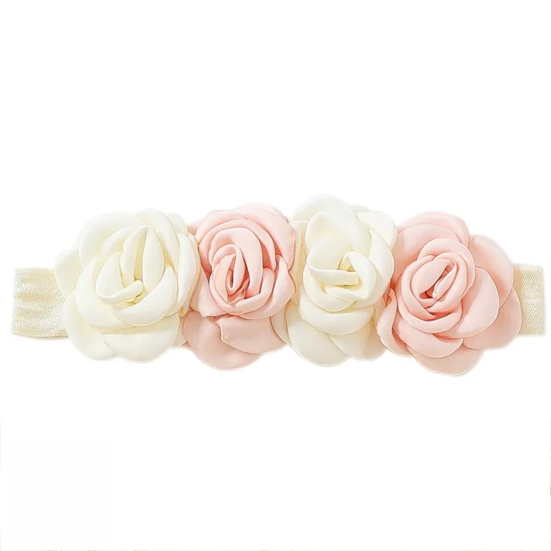Hot Sale Ivory Hair Accessories Elastic Hair Flower Baby Girl Headband