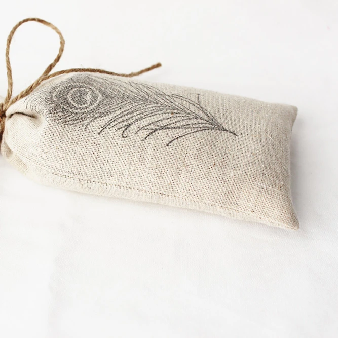 Fragrant cotton lavender sachet bag package with drawstring