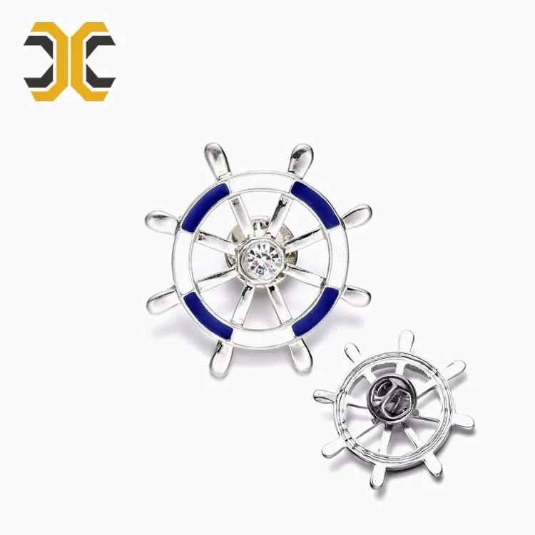 custom soft enamel sailboat anchor helm 3d lapel pin