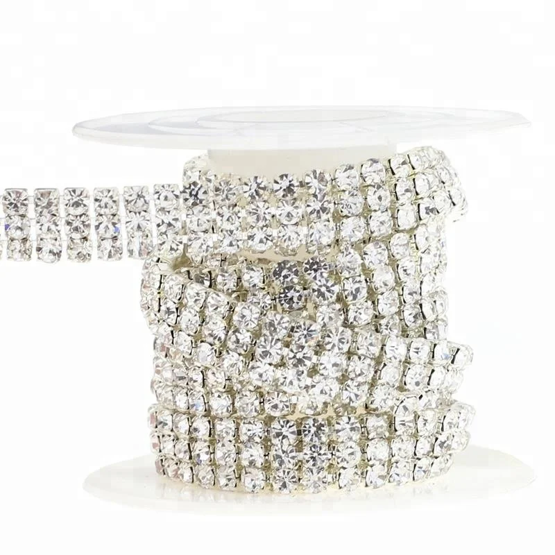 fashion bulk rhinestone cup chain trimming by yards for garment