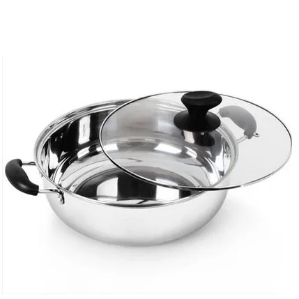 Большие кастрюли из нержавеющей стали для приготовления пищи, сковорода для тушения
