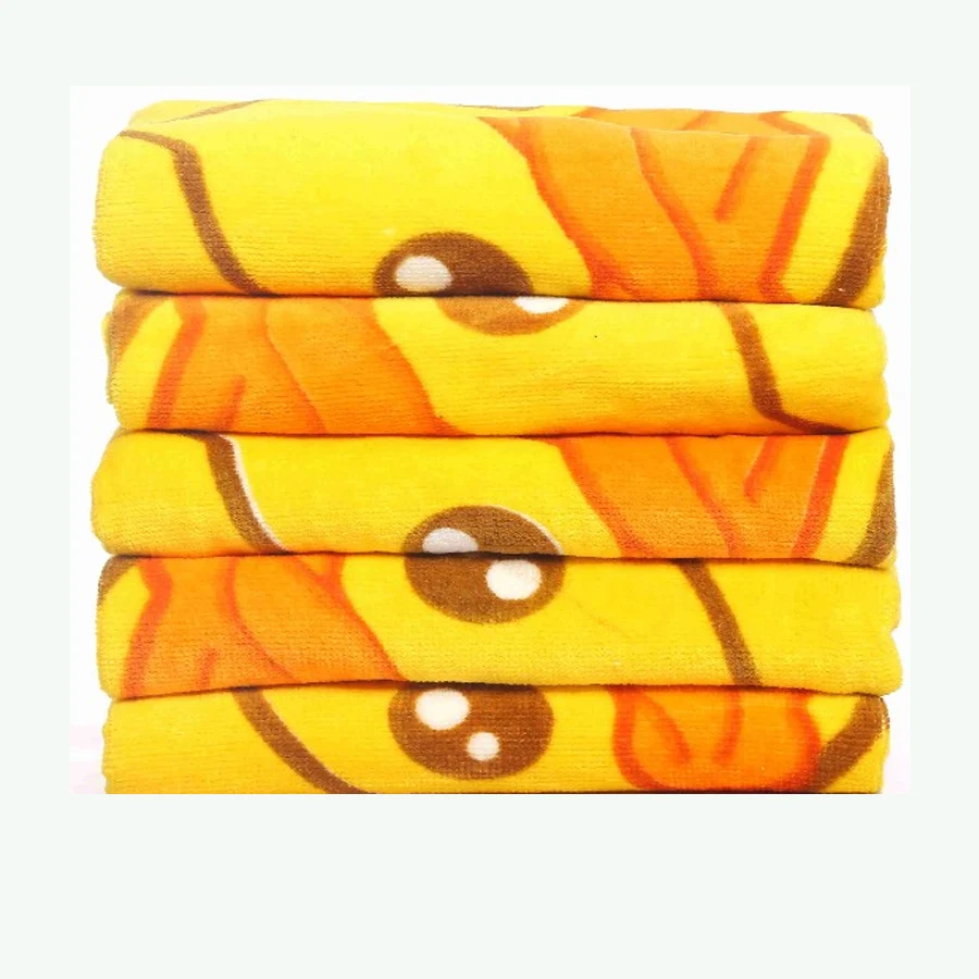 Printed yellow bird duck face towel cotton wholesale bath towel