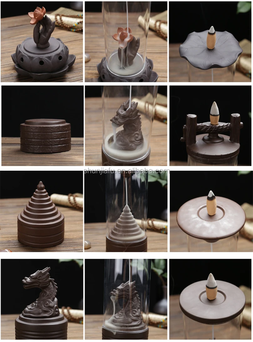 Home Decor Wholesale Censer Holder Cone Ceramic Smoke Backflow Incense Burner