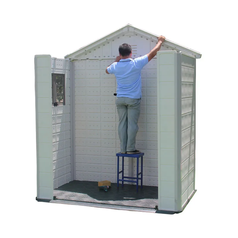 
double-room middle size HDPE Plastic outdoor shed for garden storage 