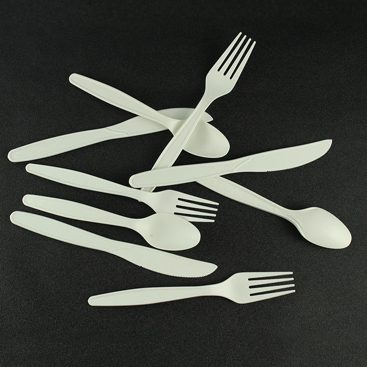 Disposable biodegradable spoon fork cornstarch flatware cutlery
