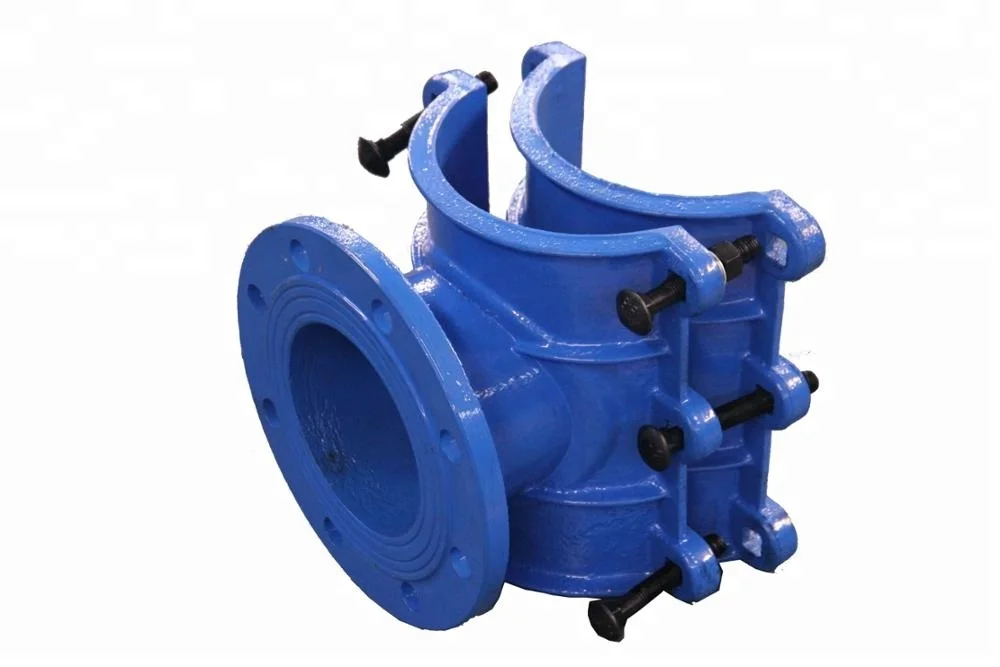 JC hot sale water pipeline flanged saddle clamps for PVC pipe coupling