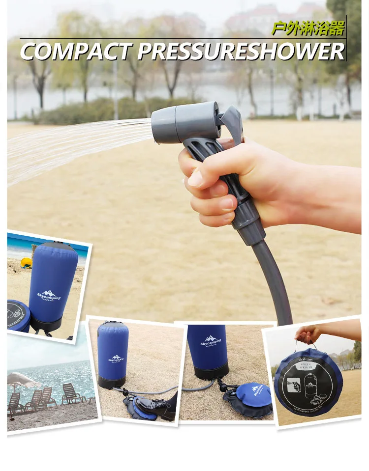 
Camp Shower Portable Outdoor Camping Shower Bag Pressure Shower with Foot Pump for Beach Swim Travel Hiking 