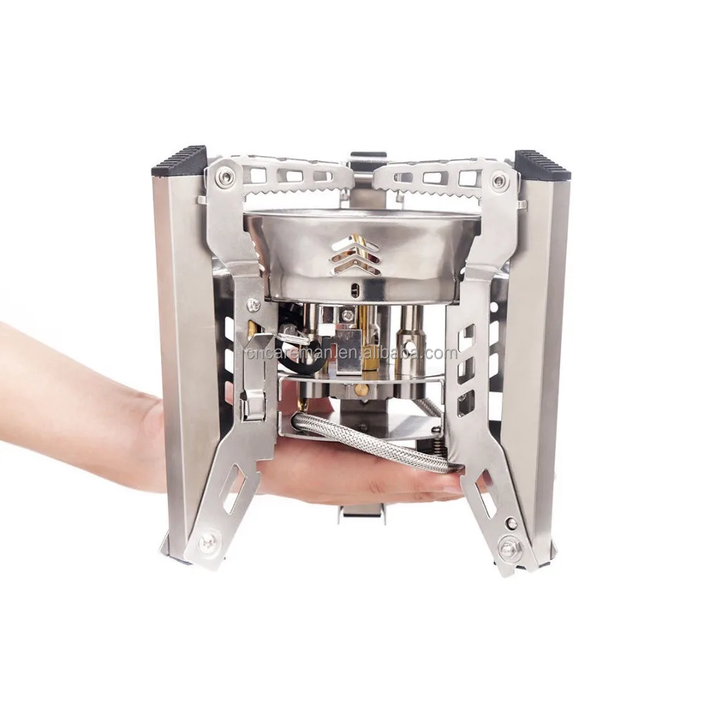 6800W High Power 3-Burner Camping/Hiking Bivouac Portable Inverted Butane Gas Stove Burner w/Folding Long Large Leg (Split Type)