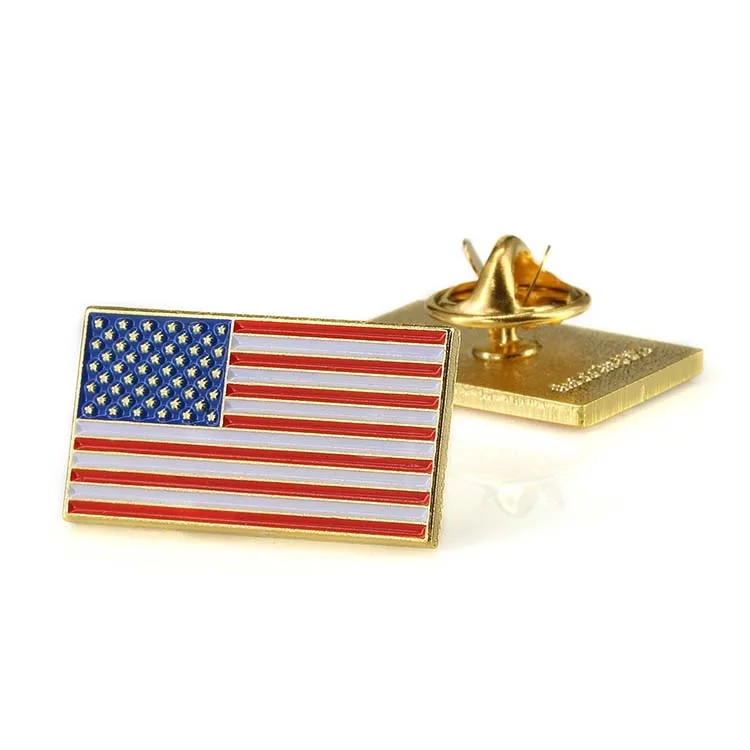 Made in China American flag exquisite unisex pin zinc alloy badge