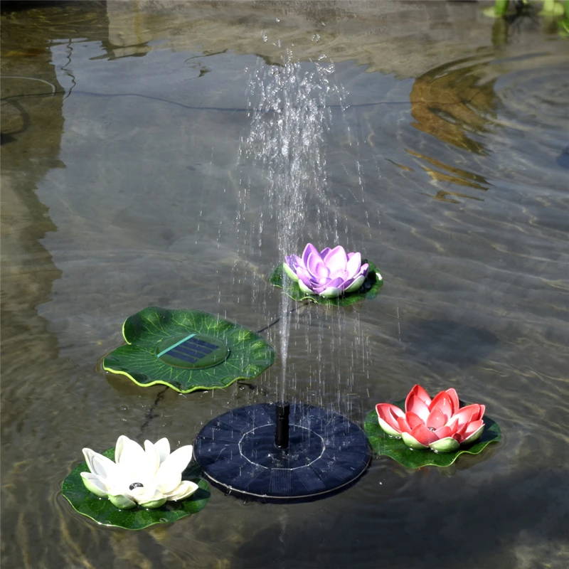 Outdoor Solar powered Fountain Pump Waterfall for Pool Garden Pond Bird Bath Decorative Submersible Kit Water Pump